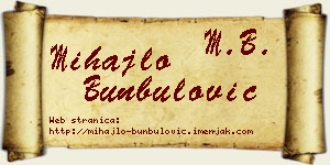 Mihajlo Bunbulović vizit kartica
